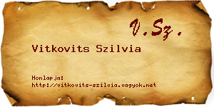 Vitkovits Szilvia névjegykártya